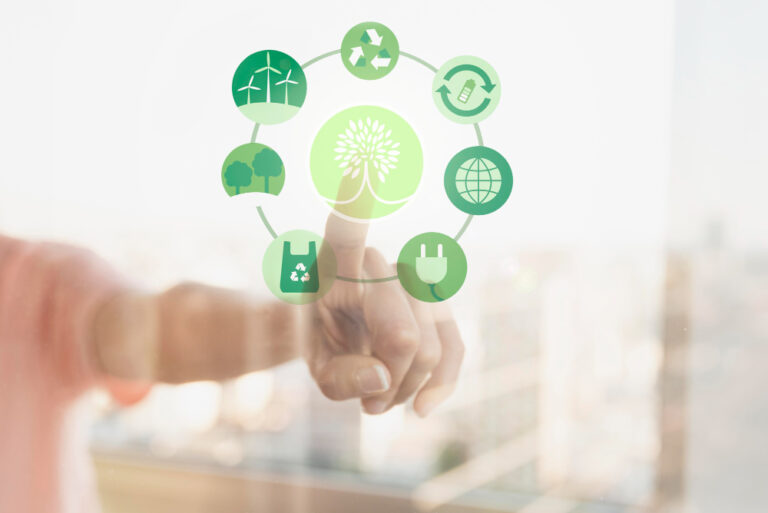Close up da coleção de sinalização ambiental - ESG